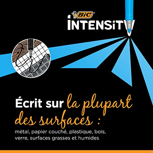 BIC Intensity - Rotuladores Permanentes - Varios Colores Intensos/Pastel/Metalizados, óptimo para regalo, Caja de 24