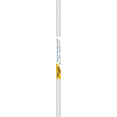 BIC Velleda Rollo Adhesivo Pizarra Blanca (100 x 200 cm) + Tank Rotuladores de Pizarra Punta Ancha para pizarra blanca – Surtidos, Blíster de 4 Unidades