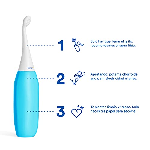 Bidé portátil original HAPPYPO en varios colores I El Easy-Bidé 2.0 sustituye toallitas húmedas y el inodoro con ducha I Bidé móvil para viajes con bolsa de viaje I Ducha íntima I ahorra papel