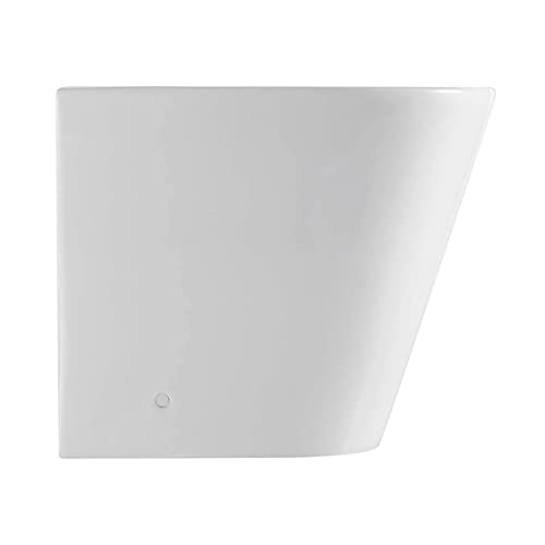 Bidet a Suelo de Baño Moderno Redondo - Bidé Cerámico Blanco a Juego con inodoro Redondo -Sin tapa y Fácil Limpieza GINO ( Solo Bidet)