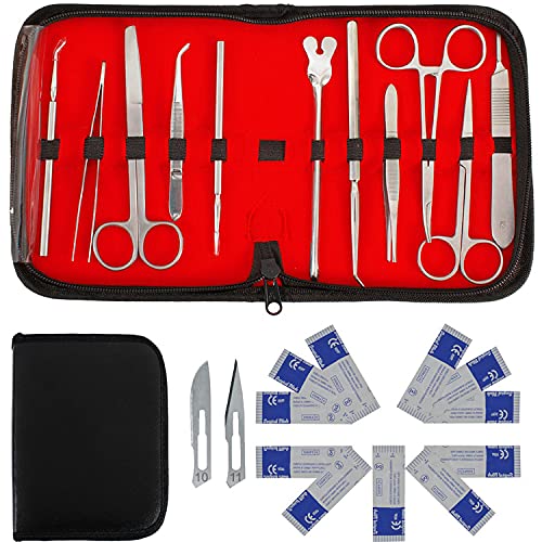 BILXXY Kit de disección de biología de 22 Piezas, Juego de disección de anatomía de Laboratorio para Estudiantes de anatomía, biología, botánica, Veterinaria y Medicina