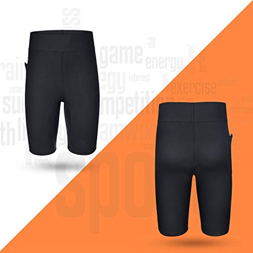 Bingrong Pantalones Cortos para Hombre Pantalón de Sudoración Pantalones de Neopreno para Ejercicio para Deportivo (Negro, X-Large)