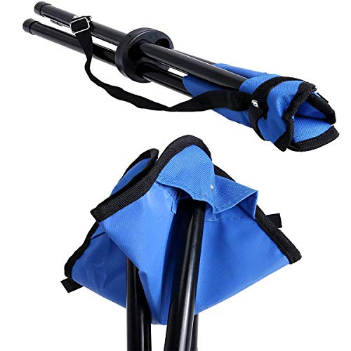 Binjor 1Pcs Plegable Taburete de Tres Patas Silla de Camping trípode Taburete de Pesca con 2 Guantes con partículas de Silicona Antideslizantes para Camping Playa Vacaciones y Actividades Aire Libre