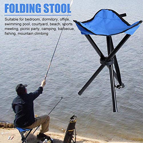 Binjor 1Pcs Plegable Taburete de Tres Patas Silla de Camping trípode Taburete de Pesca con 2 Guantes con partículas de Silicona Antideslizantes para Camping Playa Vacaciones y Actividades Aire Libre