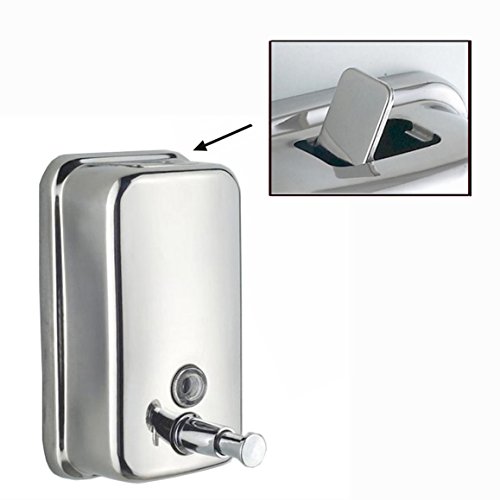 Binnan Dispensador de Jabón Líquido Manual para en Pared, Acero Inoxidable 500ml