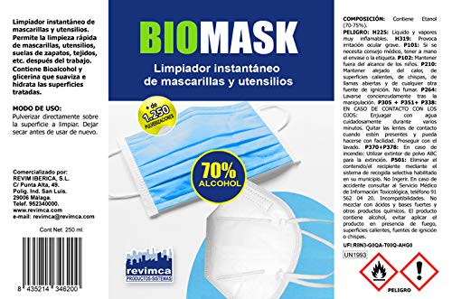 BIOMASK - Spray limpiador instantáneo de mascarillas