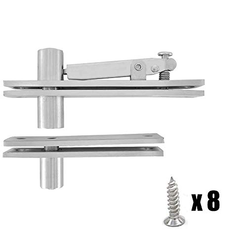 Bisagra Giratoria, Bisagra de Pivote de Puerta, Bisagra Giratoria de 360°, Bisagra de Puerta Pivotante Oculta, Acero Inoxidable para Gabinetes, Armarios, Puertas de Baño (Plateado)