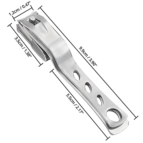 Bizarre.ly Corta Uñas Acero Inoxidable con Estuche 9,9 cm Corta Uñas Adulto Cabezal Giratorio 360 Grados – Resistente Cortauñas hombre y Mujer para Uñas Gruesas – Uñas de las Manos y de los Pies