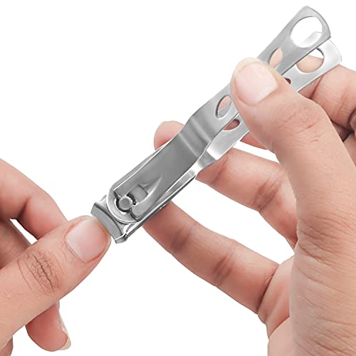 Bizarre.ly Corta Uñas Acero Inoxidable con Estuche 9,9 cm Corta Uñas Adulto Cabezal Giratorio 360 Grados – Resistente Cortauñas hombre y Mujer para Uñas Gruesas – Uñas de las Manos y de los Pies