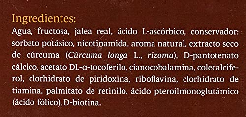 Black Bee Jalea Real Vitalidad, Complemento Alimenticio con Cúrcuma y 12 Vitaminas - 20 Ampollas