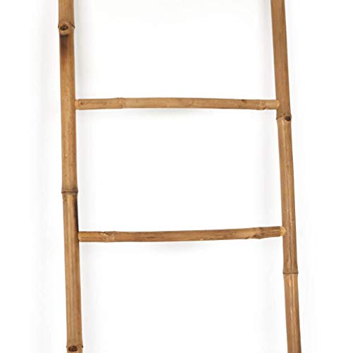 Black Velvet Studio Escalera I Love Bambu, toallero Estante para baño, 5 peldaños, Estilo étnico, Perchero Elegante, Natural, Ligero, Soporte Perchero, bambú, Color Natural, 150x50x4 cm.