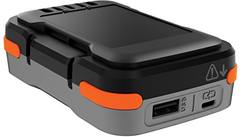 BLACK+DECKER BDCB12B Batería de litio portátil 12 V 1.5 Ah Hasta 10h de autonomía Entrada USB 2 4A y Salida micro-USB 2 4A. Incluye cable USB