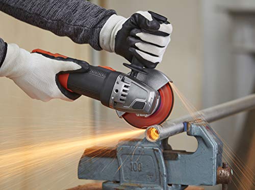 BLACK+DECKER BEG210 Amoladora 115mm 12.000 RPM Motor de 900W Incluye empuñadura lateral