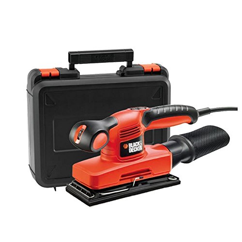 BLACK+DECKER KA320EKA Lijadora 1/3 de Hoja 240 W electrónica con Filtro 5 Hojas de Lija y maletín 230 V
