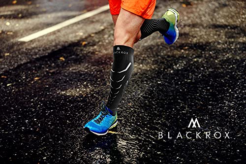 BLACKROX Medias de compresión deportivas, calcetines de compresión para hombre, mujer y hombre, largos, color negro, Viperox, S-M