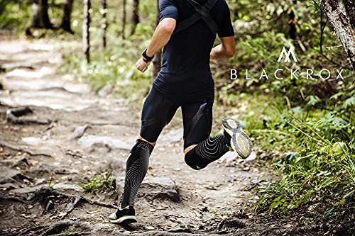 BLACKROX Medias de compresión deportivas, calcetines de compresión para hombre, mujer y hombre, largos, color negro, Viperox, S-M