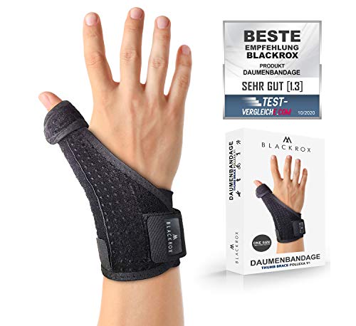 BLACKROX POLLEXA V1 - Vendaje para pulgar (para mano derecha e izquierda), color negro