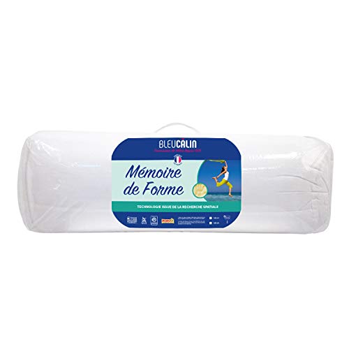 Bleu Câlin Almohada Cilíndrica Aplanada, Memoria de Forma, Blanco, 160x40 cm, TMFW160