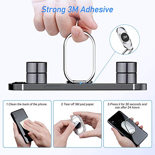 Blukar Anillo Soporte Movil, Universal Soporte para Anillo de Dedo Movil Rotación de 360°& Altura Ajustable, Handy Ring de Zinc Compatible con iPhone/iPad/Samsung/Huawei