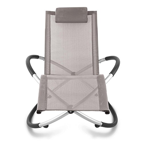 Blumfeldt Chilly Billy Tumbona para jardín (Hamaca Plegable, hasta 120 Kg, ergonómica, Estructura Aluminio, Patas Redondeadas, Tejido sintético Transpirable, Ideal Playa, Piscina, Mecedora Beige)