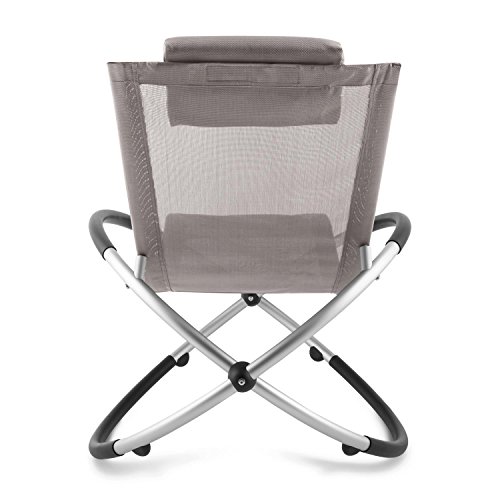Blumfeldt Chilly Billy Tumbona para jardín (Hamaca Plegable, hasta 120 Kg, ergonómica, Estructura Aluminio, Patas Redondeadas, Tejido sintético Transpirable, Ideal Playa, Piscina, Mecedora Beige)