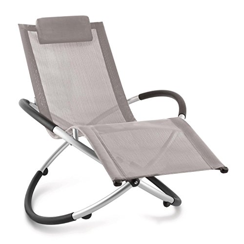 Blumfeldt Chilly Billy Tumbona para jardín (Hamaca Plegable, hasta 120 Kg, ergonómica, Estructura Aluminio, Patas Redondeadas, Tejido sintético Transpirable, Ideal Playa, Piscina, Mecedora Beige)
