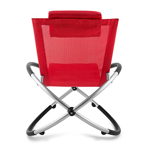 Blumfeldt Chilly Billy Tumbona para jardín (Hamaca Plegable, hasta 120 Kg, ergonómica, Estructura Aluminio, Patas Redondeadas, Tejido sintético Transpirable, Playa, Piscina, balcón, Mecedora roja)