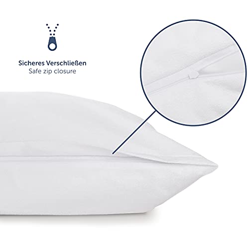 Blumtal Set de 2 Fundas de Almohada Impermeable - Funda de Almohada Protectora, Transpirable, Antiácaros, con Cremallera y Certificado Oeko-Tex® 100, 40x70 cm