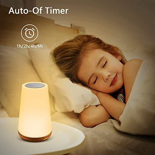 BNGXR Luz Nocturna LED,Lámpara de Mesita de Noche,Lámpara Nocturna de Control Táctil con Control Remoto,Temporizador, USB Recargable, Cambio de 13 Colores,Luz Nocturna de LED para Dormitorio,Cámping