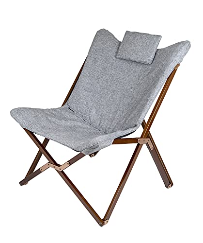 Bo-Camp Urban Outdoors Bloomsbury Silla Relax, Marco de Madera, Gris, 80 x 78 x 96 cm
