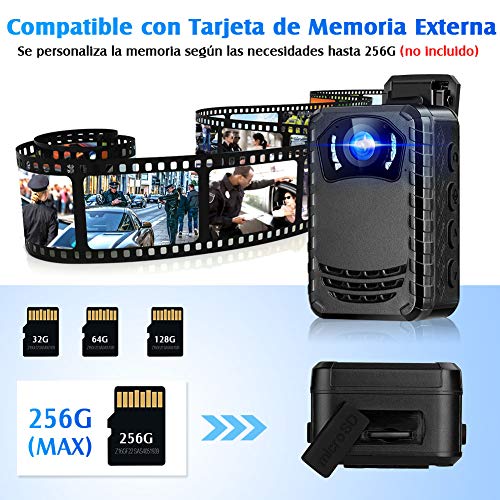 BOBLOV N9 Cámara Corporal, Cámara del Cuerpo para Policía Pequeña Portátil con Visión Nocturna Full HD 1296P para Protección Diaria y Aplicación de la Ley( No Incluye Tarjeta SD)