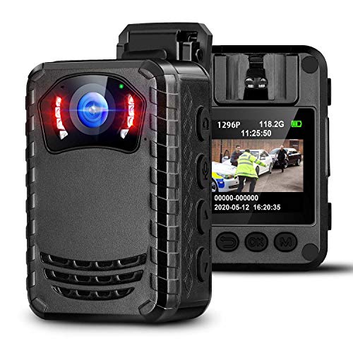 BOBLOV N9 Cámara Corporal, Cámara del Cuerpo para Policía Pequeña Portátil con Visión Nocturna Full HD 1296P para Protección Diaria y Aplicación de la Ley( No Incluye Tarjeta SD)