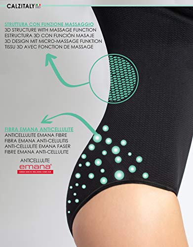 Body Reductor SIN Costuras | Faja MODELANTE DE Mujer | S M L XL XXL | Blanco, Negro, Natural | LENCERÍA Italiana | (L, Negro)