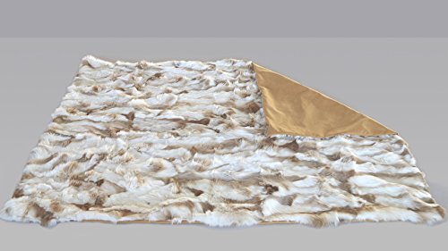 bokke Manta Rabbit, de Piel Natural, Natural Beige 120 x 180 cm, 180 x 120 cm