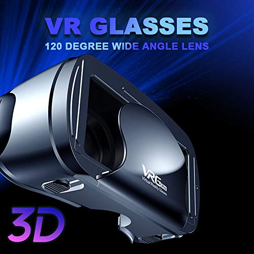 Bolange Gafas de Auriculares VR con Gafas de Realidad Virtual Gafas VRG Pro multifuncionales para el hogar con teléfono Inteligente de 5 a 7 Pulgadas con Soporte para la Cabeza