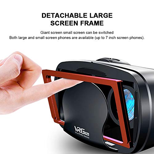 Bolange Gafas de Auriculares VR con Gafas de Realidad Virtual Gafas VRG Pro multifuncionales para el hogar con teléfono Inteligente de 5 a 7 Pulgadas con Soporte para la Cabeza