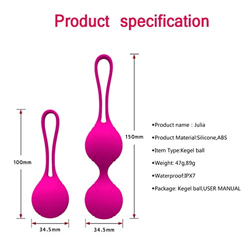 Bolas chinas por Médicos para el Control de la Vejiga y Ejercicios del Suelo Pélvico Juego de 2 Bolas Kegel Premium Silicone Vaginal y Mejorar el Control de la Vejiga y Problemas de la Incontinencia