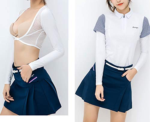 Bolero para Mujer [Nuevo Tipo] Brazo de Refrigeración Anti UV UPF 50 Protección Solar Manguitos Adecuado para Golf Tenis Ciclismo Correr y Otros Deportes al Aire Libre (Blanco)