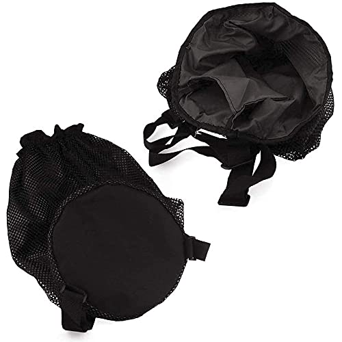 Bolsa de Baloncesto, Bolsa de Fútbol con Cordón, Bolsa de Voleibol de Fútbol, Mochila de Malla Multiusos con Correa Ajustable, para Baloncesto, Fitness, Deportes, Entrenamiento (Negro)