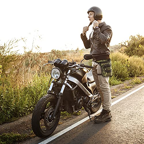 : Bolsa de Cintura tática Militar, Cintura de perna, Bolsa de Ombro de Coxa Bolsa de Cintura para Moto Bolsa de perna impermeável (5 Bolsos)