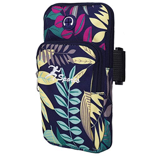 Bolsa el Brazo Deportivo Universal Bandas Deportiva para el Brazo Fundas para Teléfono con Orificio para Auriculares Ideal para iPhone XS / X8, Samsung Galaxy S9 / S8 / S7, Huawei y LG (Azul)