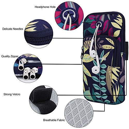 Bolsa el Brazo Deportivo Universal Bandas Deportiva para el Brazo Fundas para Teléfono con Orificio para Auriculares Ideal para iPhone XS / X8, Samsung Galaxy S9 / S8 / S7, Huawei y LG (Azul)