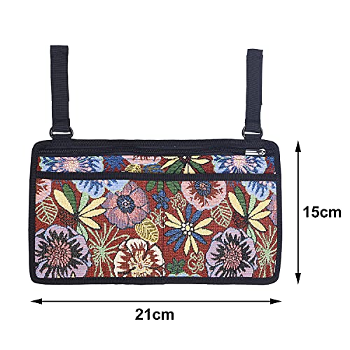Bolsa lateral para silla de ruedas con 6 bolsillos, organizador para llaves, teléfono, scooter de movilidad