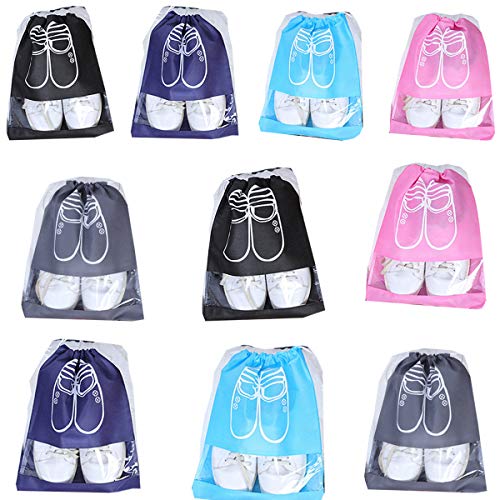 Bolsas de Zapatos,Zapatos de Viaje Bolso,Multifunción a Prueba de Polvo para Viajes,Transpirables,para Zapatos para Almacenar Botas Zapatos de Viaje Bolsa de Acabado (10 Pcs ) (Multicolor)