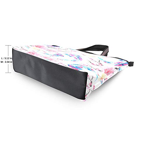 Bolso de compras Ligero Correa Bolsos de hombro Bolsos Bolso de mano Carpa japonesa Flor de cerezo chino Ventiladores orientales para mujeres Niñas Señoras Estudiante