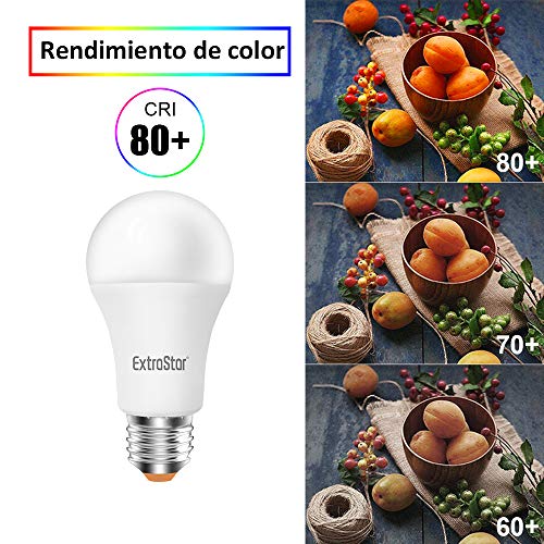 Bombilla LED E27, 12W (equivalente a 96W), 960lm,6500K luz fría - 6 unidades [Clase de eficiencia energética A+] (6500K)