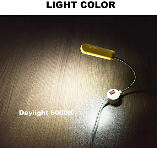 Bonlux 2-Unidades 30 LEDs 2W 180LM Lámpara Luz Fría para Máquina de Coser, con Cuello de Cisne Flexible, Base Magnética de Montaje, Luz para Trabajo Taller, Trabajos Artesanales o Manuales