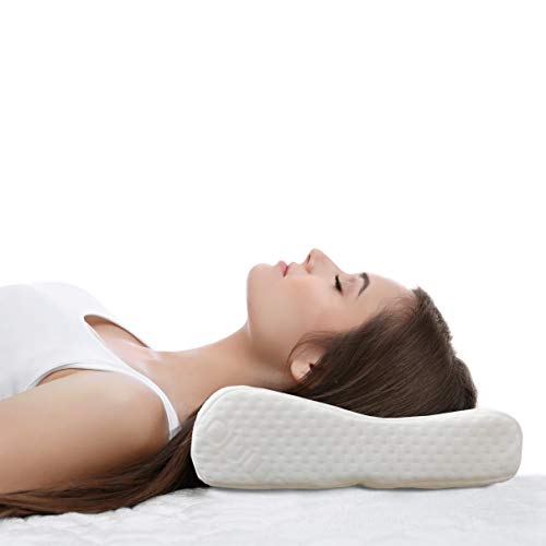 ﻿﻿Bonmedico Almohada Viscoelastica Cervical Pequeña y Cojin Cervical para la Espalda Apto para Problemas Cervicales y para Dormir, Cojin de Lectura en la Cama y Antirronquidos