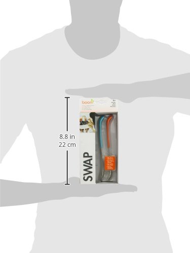 Boon Swap - Pack de 2 cucharas dobles para bebé, color naranja y azul