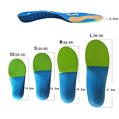 Boowhol Plantillas ortopédicas y deportivas, para juanetes planos, corrección de piernas, para niños, color Negro, talla L / 21.5cm / 30-34 EU